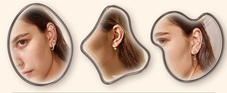 16 Gauge Cartilage Earrings for Women - 14K Gold Plated Flat Back Earrings Hypoallergenic Surgical Stainless Steel Stud Hoop Cartilage Earrings Set Daith Conch Tragus Helix Piercing Jewelry