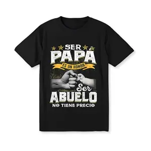 Men's Casual Round Neck Short Sleeve T-Shirt - Funny Grandpa Graphic, "Ser Papa Es Un Privilegio Ser Abuelo No Tiene Precio" Design, Sports Outdoor Top Gift for Grandfathers