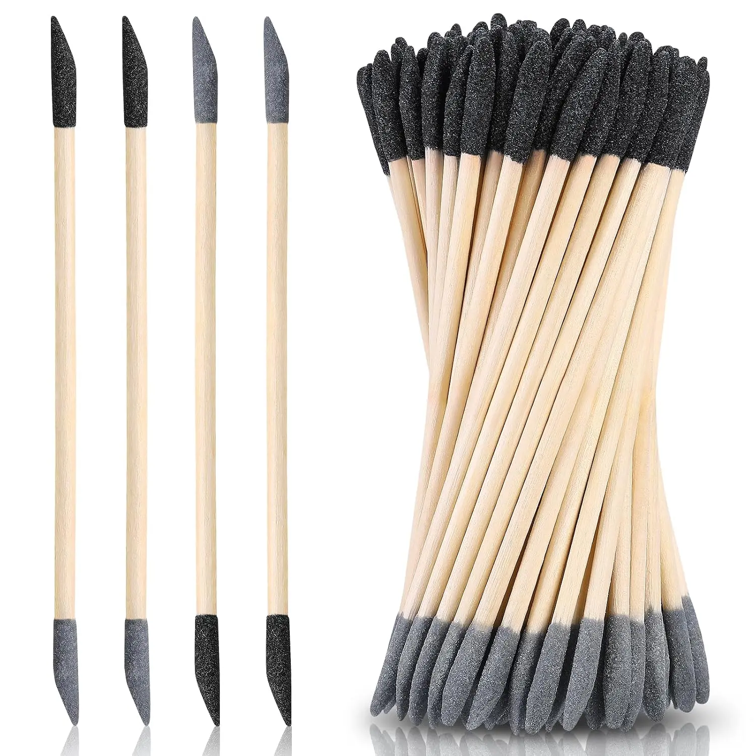 50 count Sanding Sticks,  Double End Sanding Twigs, 120/280 Grit | Fine Detailing Polishing Sticks for Plastic Models//Metal/Small Area/Hole Sanding, 3 Sanding Shapes, 5.4 x 0.2 in