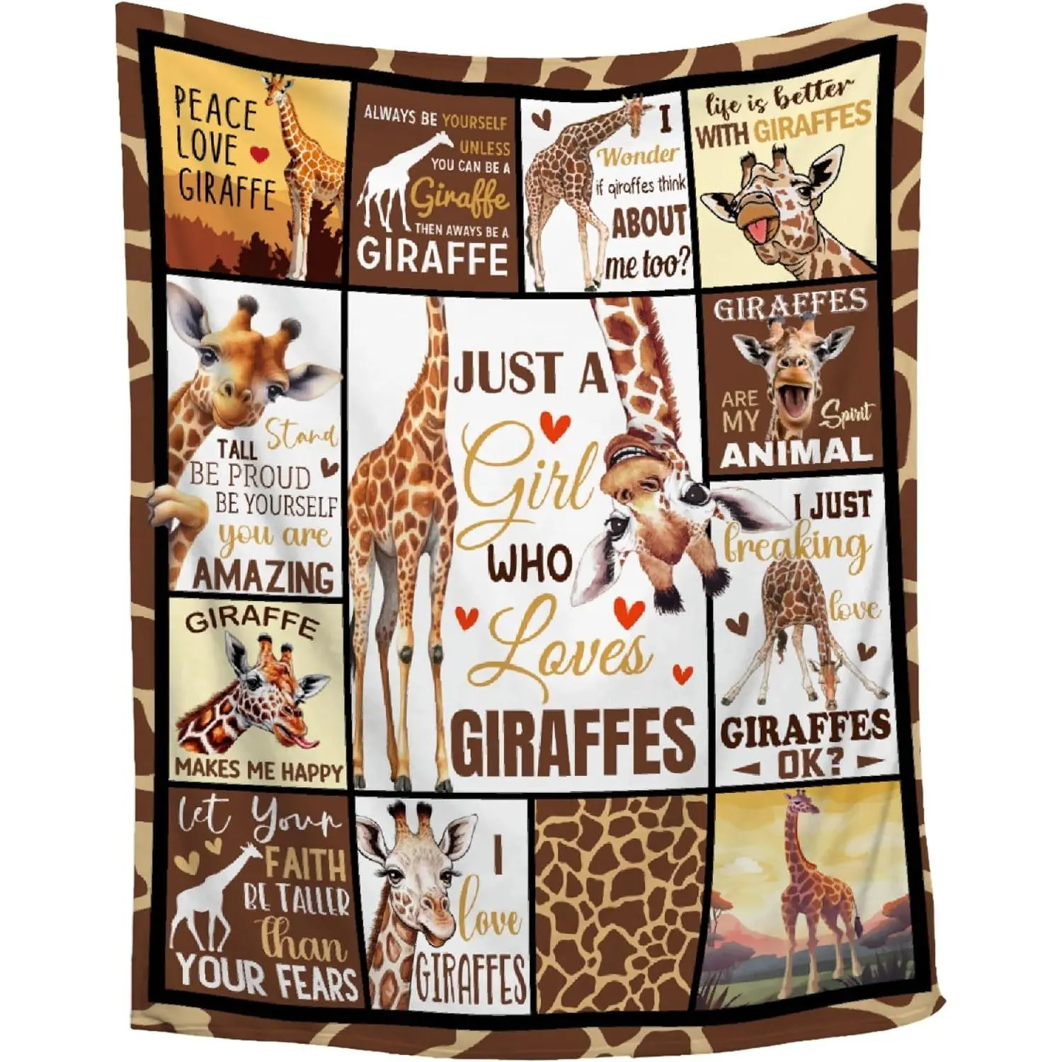Giraffe Blanket,Just A Girl Who Loves Giraffes Blanket for Girls Women, Super Soft  Decor Throw Bedding Quilt for Couch Sofa Bed,Giraffe Lovers Gifts,40"x50"-/Throw Size