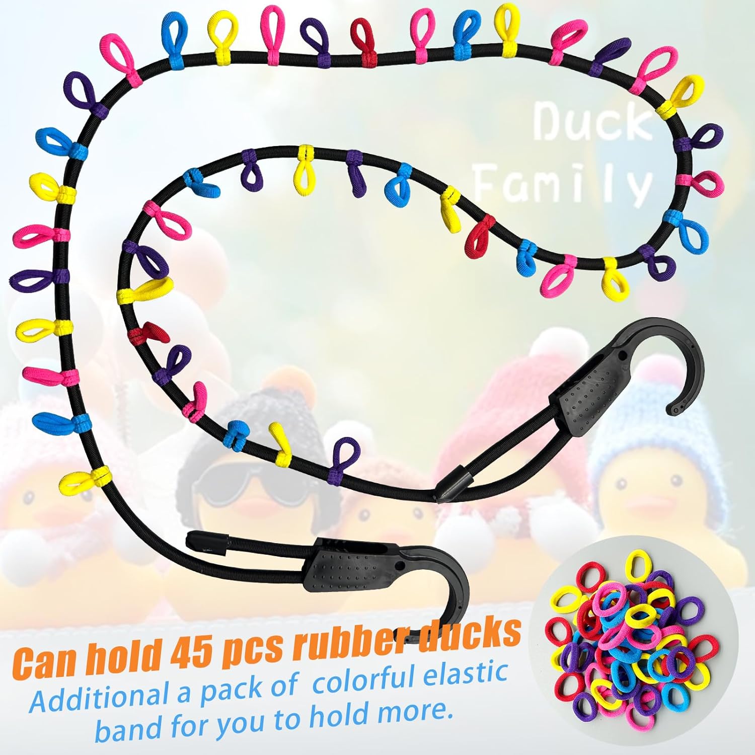 Rubber Duck Holder for  Owners, Duck Display Rope Paracord Strap for   YJ TJ JK JL JT,  Ducking Interior Accessory (Rubber Ducks Not Included)