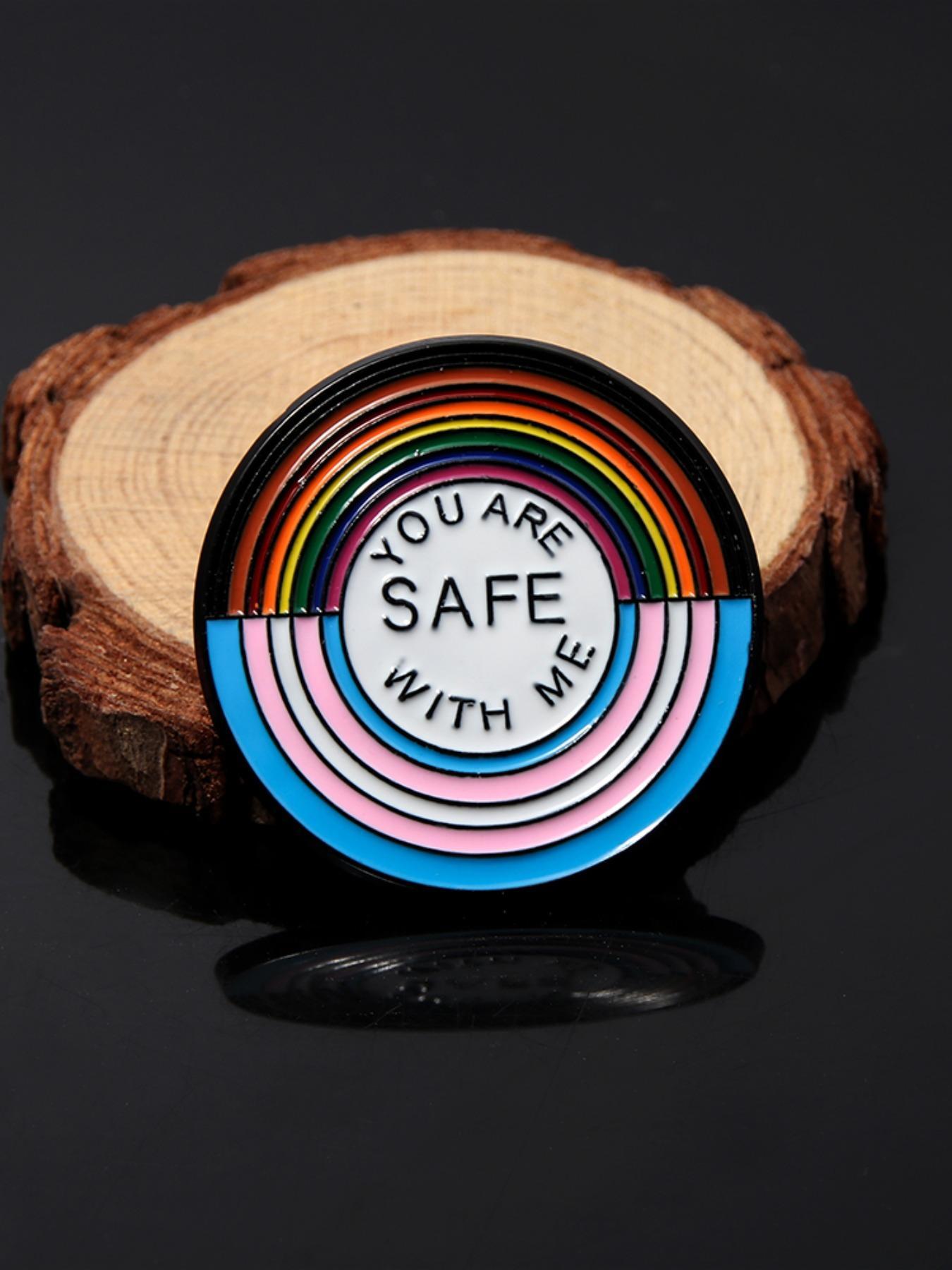 LGBTQ+ Rainbow Letter Pattern Brooch, Fashion Creative Rainbow Brooch, Unique Backpack Accessories, Suitable for Daily Wear, Fashion Gift for Friend & Family