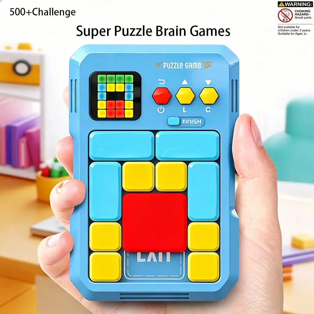 Smart Huarongdao Puzzle Toy, Logic Training Game for Kids, Magnetic Slide Blocks, Birthday Gift for Boys Girls Aged 3+, Requires Aa Batteries