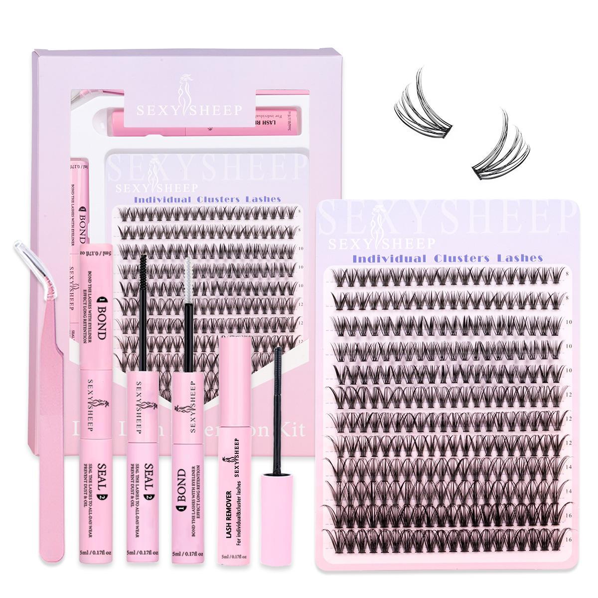 Mixed Length False Eyelashes Kit, 1 Set Natural-Look Eyelash Extensions, DIY Lash Kit, Eye Makeup Accessories for Women & Girls, Cosmetic #GLOBAL PICKS