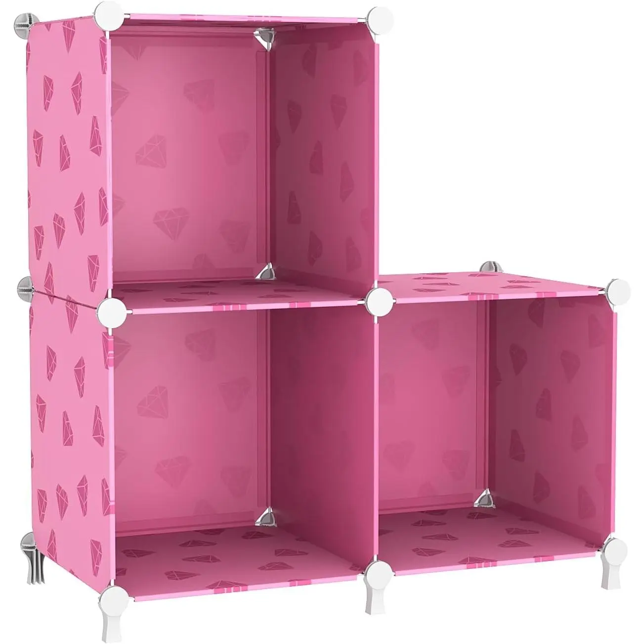 3 Cube Storage Organizer, Closet Organizer Storage Shelves, | DIY Stackable Bookcase, Clothes Organizer Shelf for Closet, Bedroom, Living Room, Cabinet, , Office