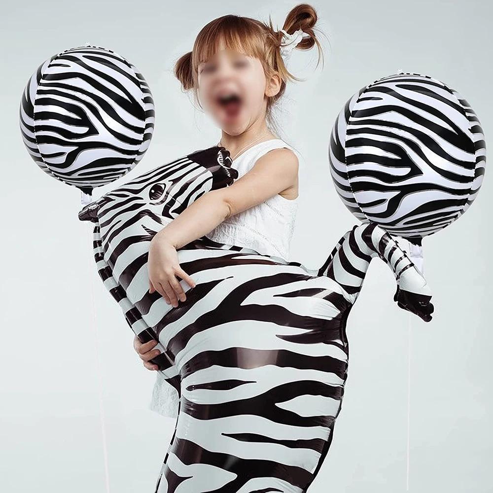 Safari Animals Happy Birthday Banner Pennant Foil Animal Balloons for Kids Jungle Safari Zoo Theme Party Decoration Supplies Toy