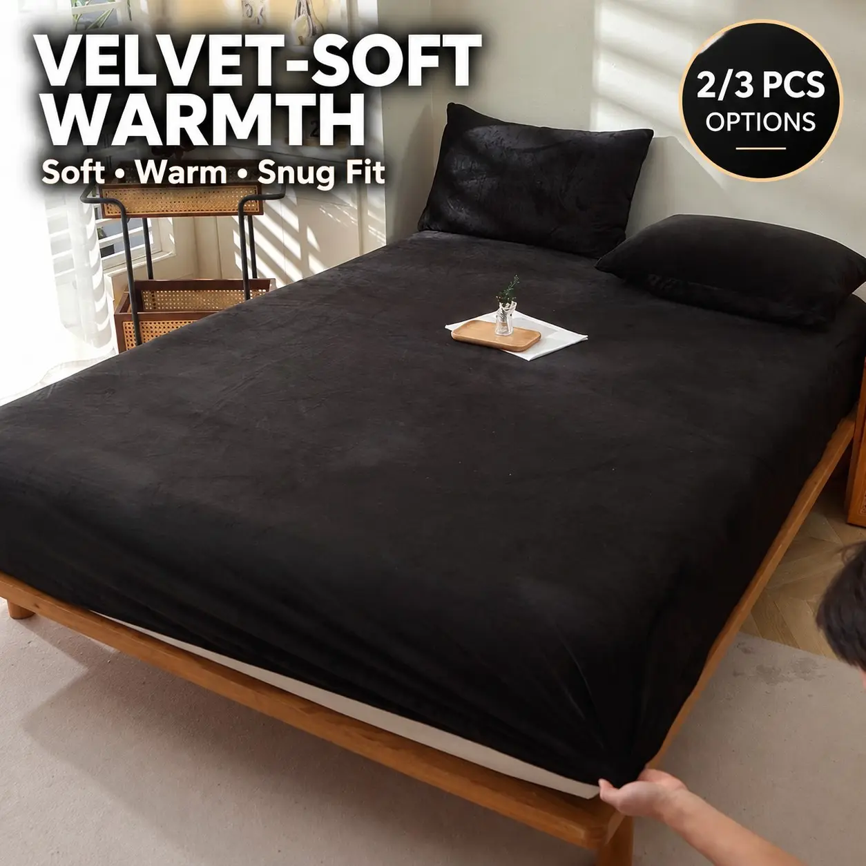 2Pcs/3Pcs Crystal Velvet Fitted Sheet Set, Soft Milk Velvet Plush Bedding, Bed Linens, Skin-Friendly Warm Cozy Feel, Comfortable Mattress Cover for Fall & Winter, Ideal for Bedroom, Dorm, Apartment, Guest Room & Everyday Home Use, Multiple Sizes Available