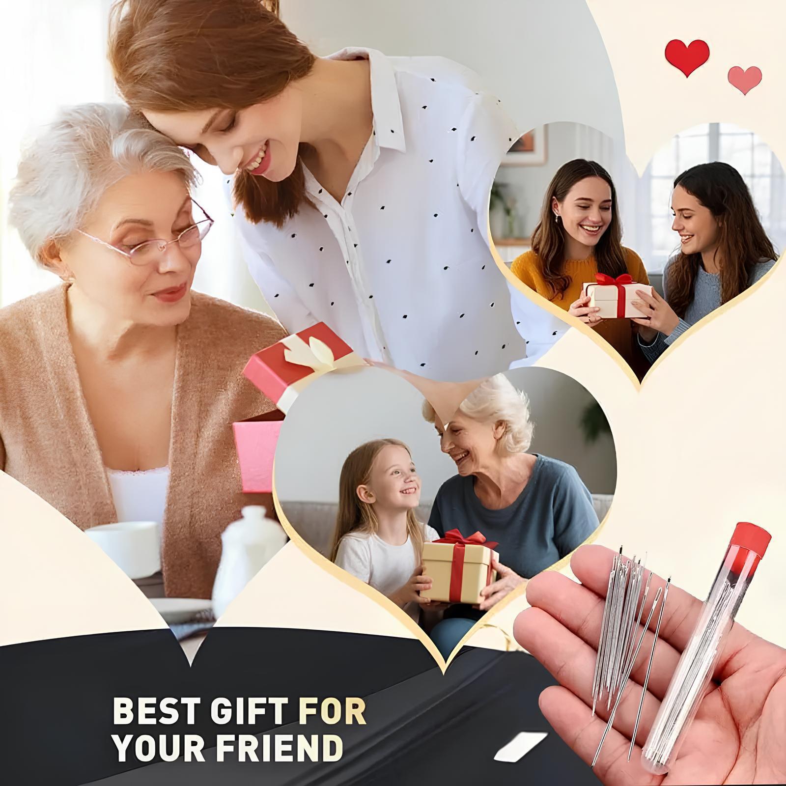 36PCS Sewing Tool Set, Needles Thread Hand Repair Tools, Embroidery Tool Kit, Include 25 Steel Needles, 1 Seam Sewing Thread Ripper, 2 Needle Threaders, 3 Threads, 2 Thimbles, DIY Crafting Kit (1Set)