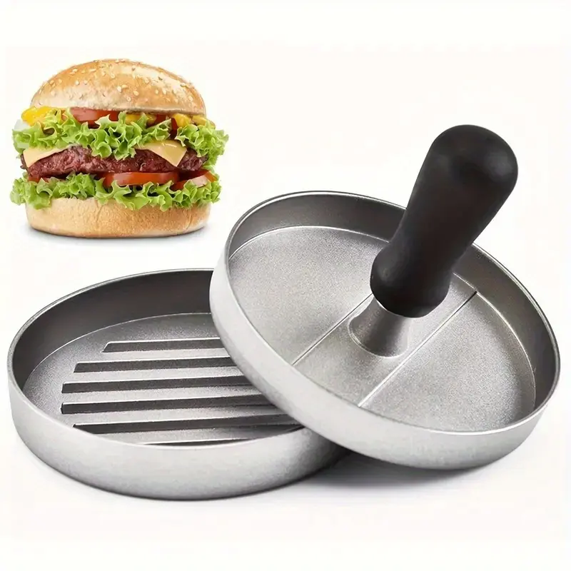 1 Pc Burger Press, Metal Meat Press, Stainless Steel, Baking Tools, Kitchen Gadgets, Hamburger Patty Paper Available, Kitchen Tools And Gadgets