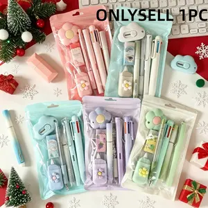 Seven-In-One Multifunctional Stationery Set, Includes Ruler, Eraser, Pencil, Blue, Perfect Gift for Back-To-School and Graduation, School Supplies