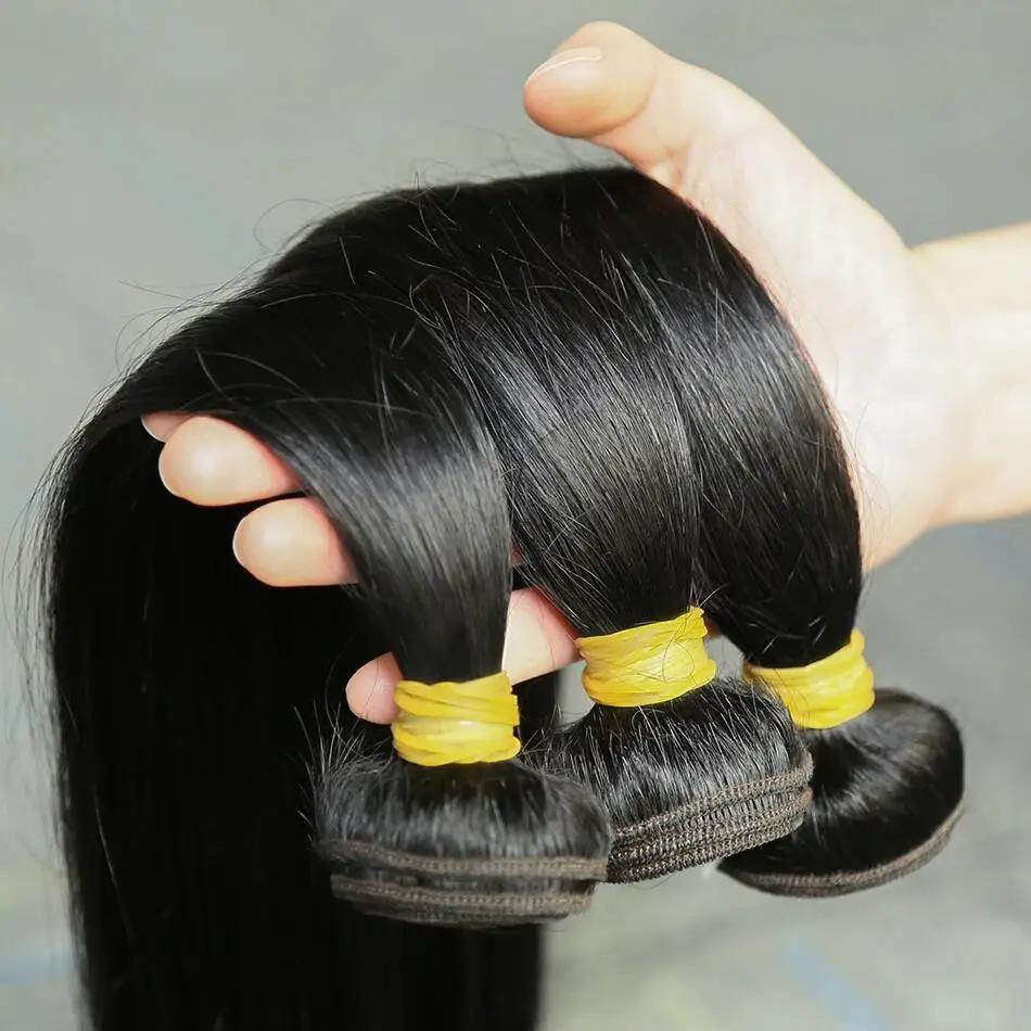 18 36 Inch Bone Straight Weave Human Hair Bundles Raw Hair Extensions Brazilian Natural Black  Deals Unprocessed