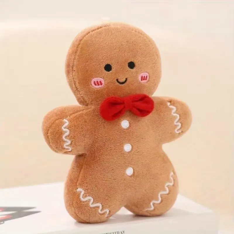 5.91 Inch Gingerbread Man Plush Toy, Cute Stuffed Animal, Filled Doll, Cartoon Decoration Pillow Cushion, Perfect Christmas New Year Gift