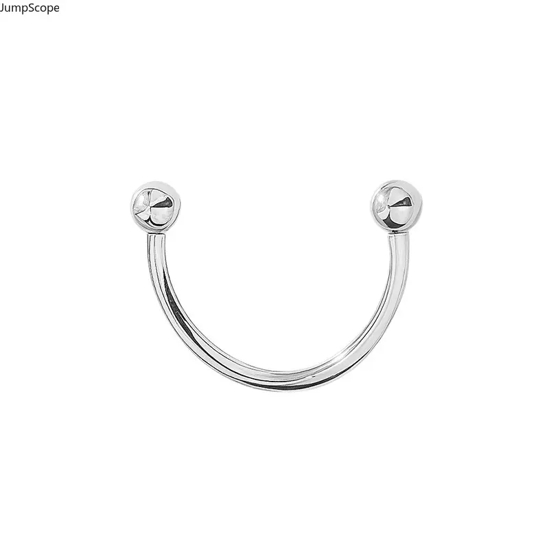 Minimal Cool Silver U-Shape Smile Joint Ring For Women, Dual Round Ball Tip Adjustable Stackable Curved Finger Band Viral Ins Y2K Trend Daily Gift For Her