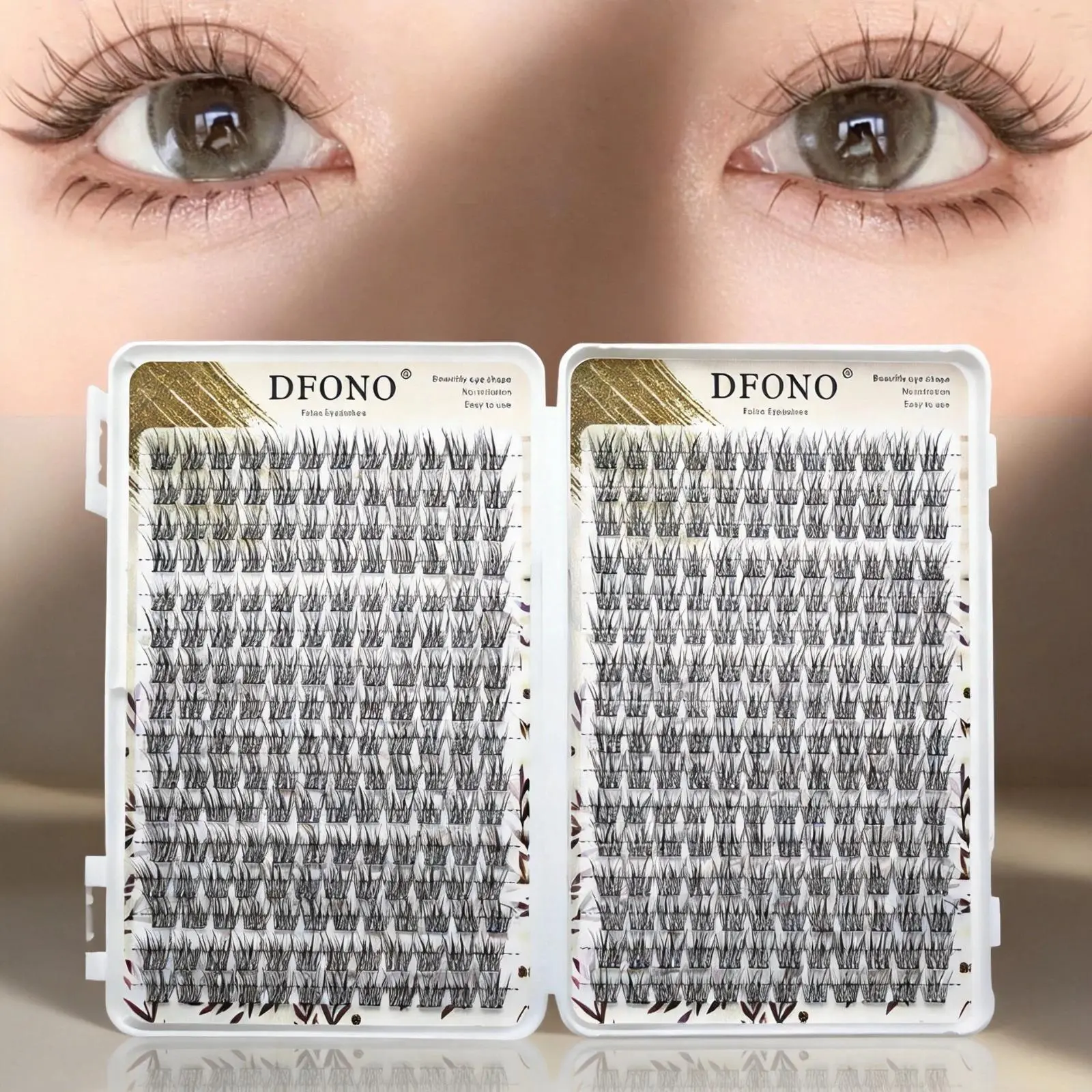C Curl Fish Tail Lash Book Natural Wispy Fishtail Lash Clusters 240Pcs Individual Lashes DIY Eyelash Extensions Large Capacity