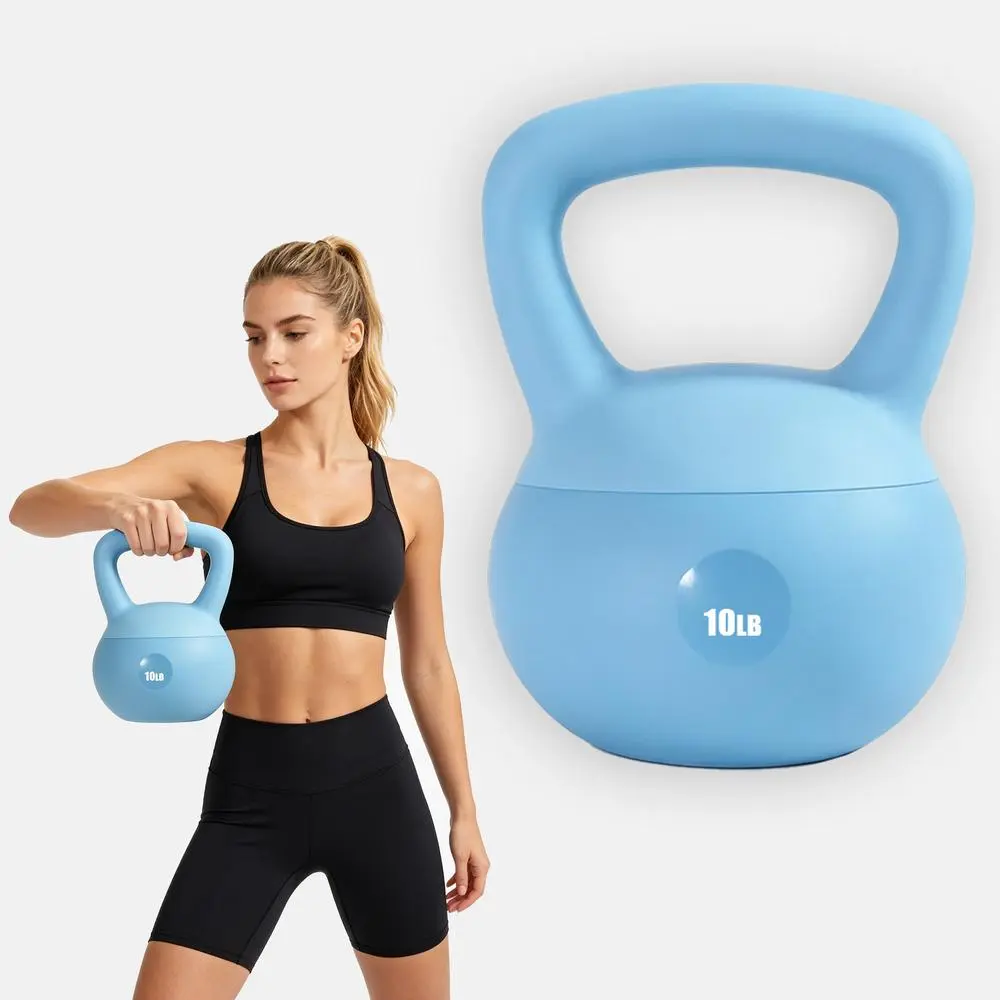 Shock Absorbing Soft Kettlebell Set for Home Gym, 10/15/20LB Non-Slip Hand Weight for Women Strength Training Exercise
