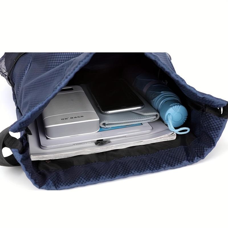 5-color Options 8.45gal Unisex Drawstring Backpack - Large Capacity Gym Bag with Mesh Side Pockets, Adjustable Shoulder Straps and Softshell Design, Suitable for Travel, Sports, and Fitness Training. Black, Practical Pocket Design, Travel Backpack