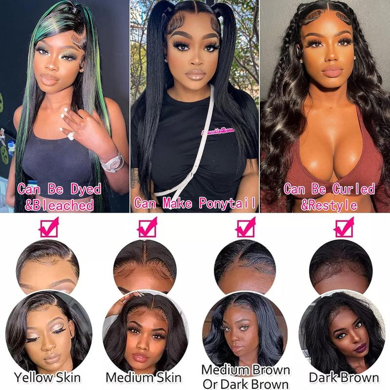 Bling Hair 13x4 13x6 Lace Frontal Bone Straight Wigs Brazilian Human Hair Wigs On Sales Pre Plucked Hd Transparent Human Hair For Woman 4x4 Lace Closure Cheap Wigs 30 28 Inch 180% Density TikTokShopHolidayHaul