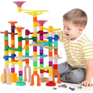Marble Run Kit, 166Pcs Marble Maze Building Block Toys for Kids, STEM Learning Toys Marble Track Race Set with 30 Glow in The Dark Glass Marbles Birthday Gift Toys for Boys & Girls Aged 3-12fidget toys
