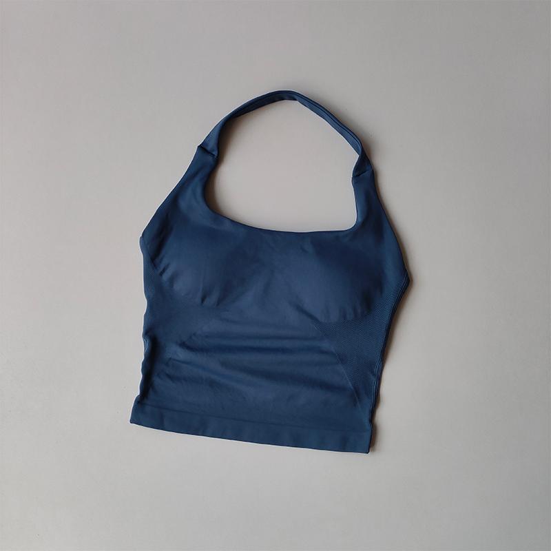 Neck Halter Shockproof Sport Longline Strappy Top Halterneck Vest Gym Support Yoga Gym Workout Seamless  Fitness Sport Bra