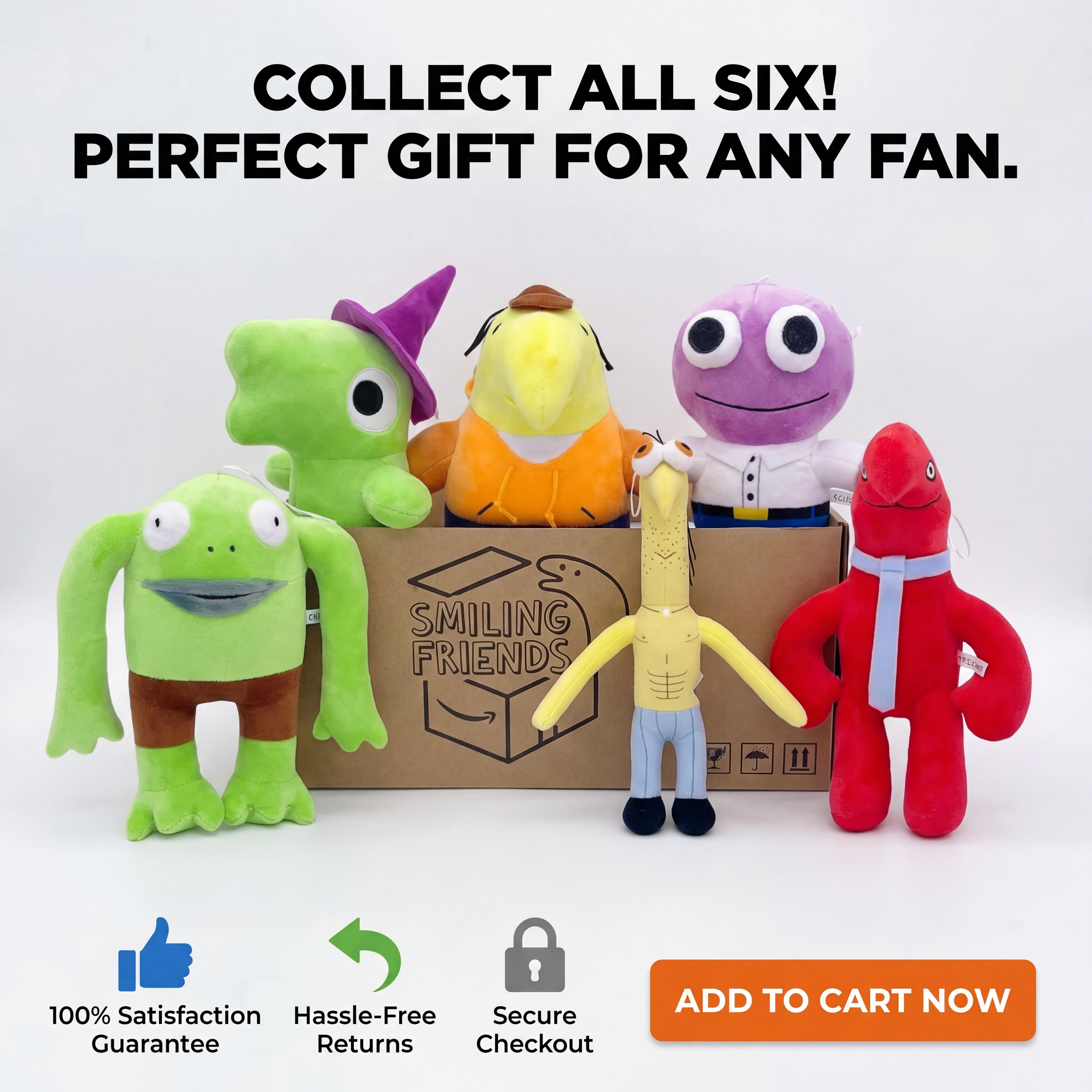 =Smiling Friends Plush Toy Gift Series (Stuffed Animals/Dolls)Funny Cartoon Plush Toys Soft Ugly Cute Meme Plushies Quirky Collectible Pillows Room Decor Birthday  Teens Boys Girls Adult Fans Home Decorati Kawaii Desk Ornament Novelt