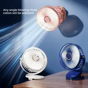 Newly Upgraded 6 Inch Desktop Clip on Fan USB Portable Personal Desk Fan Rechargeable Large Battery Summer Cooling Quiet Powerful Air Outlet Multifunctional Small Table Fan for RV Office Outdoor Camping Fishing Travel Bedroom Tent Classroom Baby Stroller