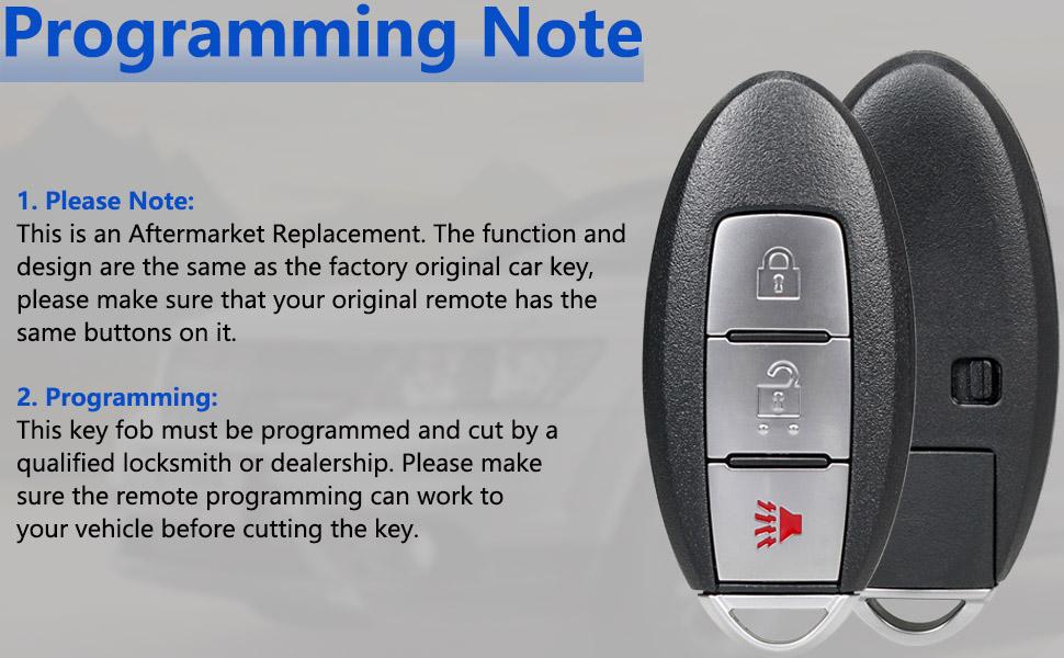 Keyless Entry Remote Control Car Key Fob Replacement Compatible with Nissan Quest Juke Cube Leaf 2011 2012 2013 2014 2015 2016 2017, 315MHz ID46 Chip 3 Button for CWTWB1U808