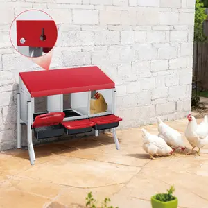 Metal Nesting Boxes for Chickens- 3/4 Holes Laying Boxes for Hens Poultry, Easy Egg Collection, Chicken Nesting Box with Removable Tray, Farm Chicken Box for Backyard Flocks Homestead Chicken Coop