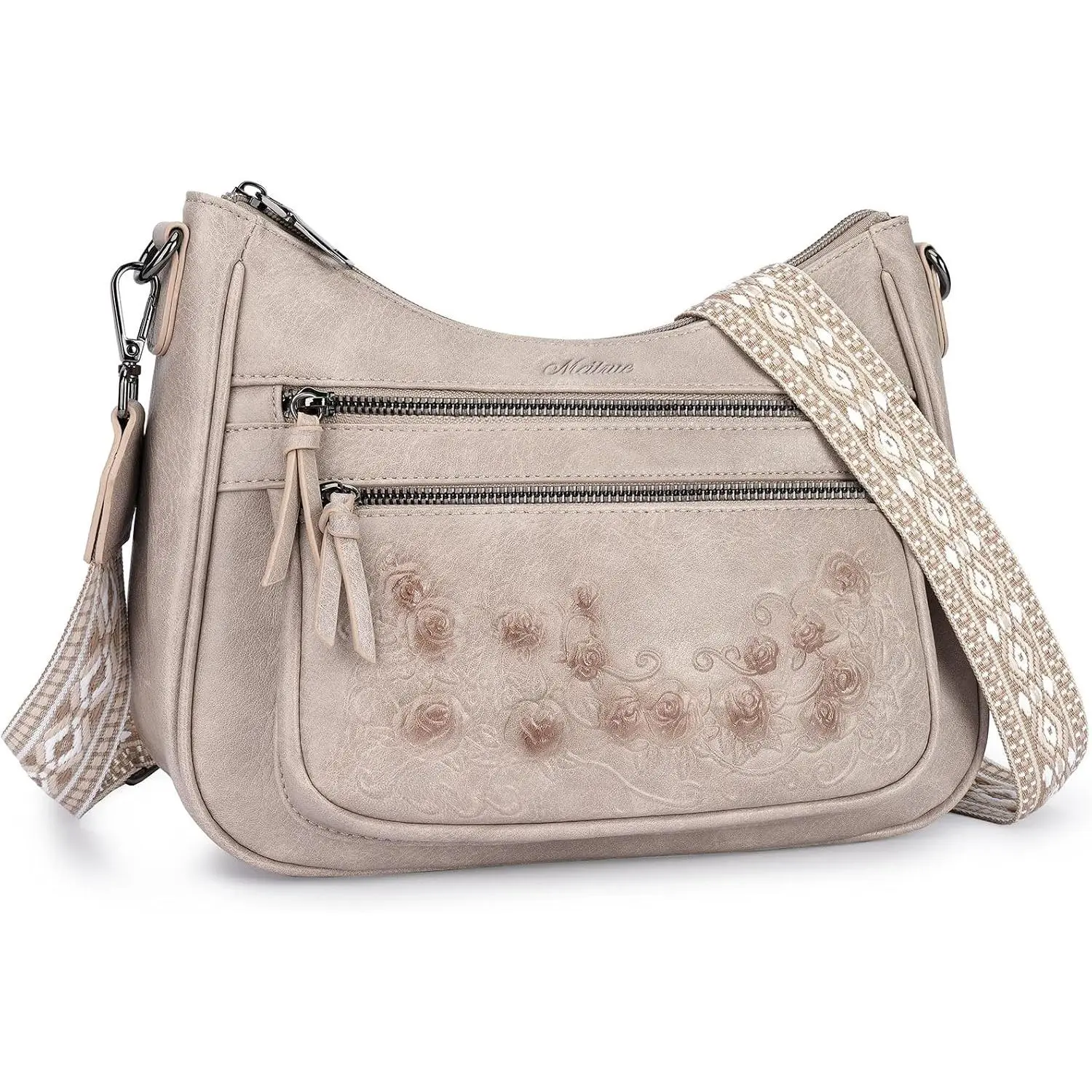 Crossbody Bags for Women Leather Medium Hobo Purse Trendy  Handbag with Adjustable Strap & Multi Pockets