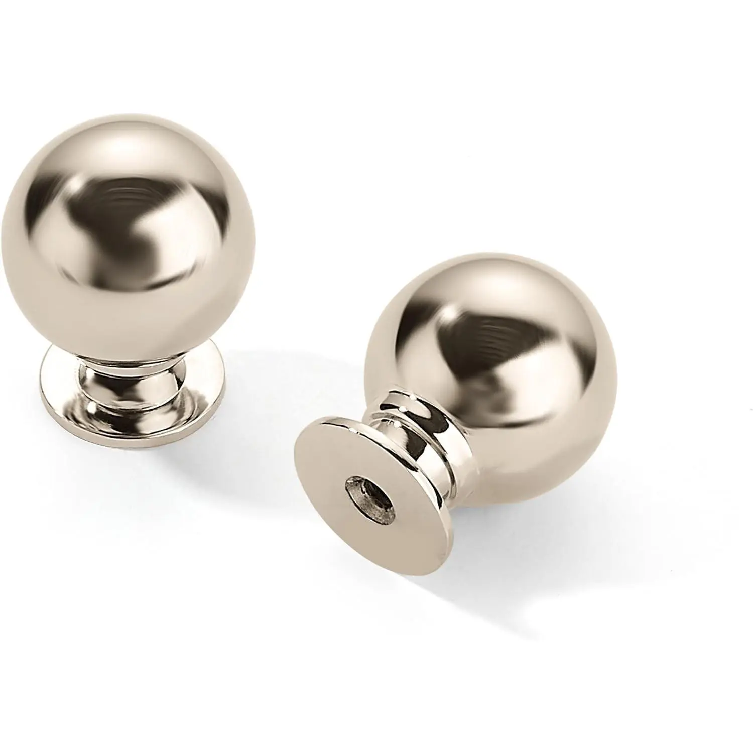 10 Pack 1 Inch Vintage Ball Polished Nickel Cabinet Knobs Kitchen Cabinet Hardware Drawer Knobs Pulls for Drawers
