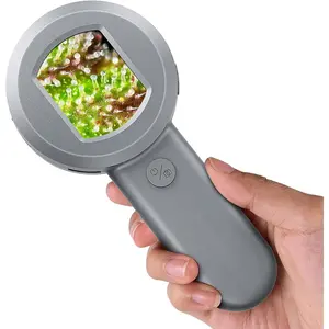 P10 Microscope for Adults , Portable 100X Illuminated Jewelers Loupe, Handheld  Magnifier with Light for Collectors, Pocket Trichome Magnifying Glass, Digital Microscope with 2" Screen