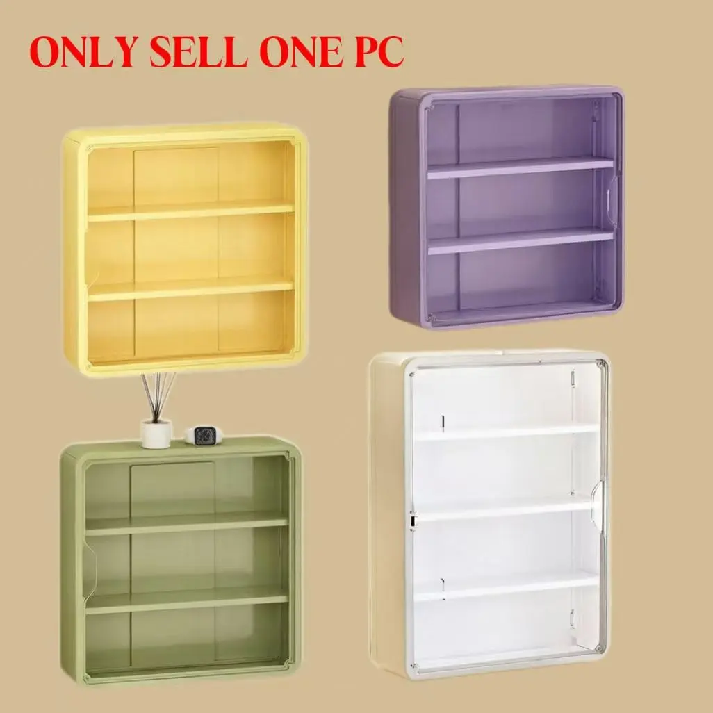 Large Wall-Mounted Display Rack, 3/4 Layer Acrylic Storage Box, Clear Storage, Space-Saving, Transparent Compartments, Ideal for Collectibles, Cosmetics, Festivals