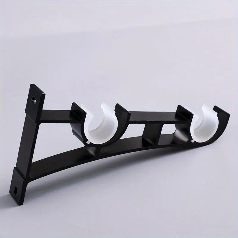 1pc Curtain Rod Bracket Double Curtain Rod Bracket Hook Double Rod Base Bracket Curtain Rod Accessories Heavy Metal Curtain Rod Bracket Holder