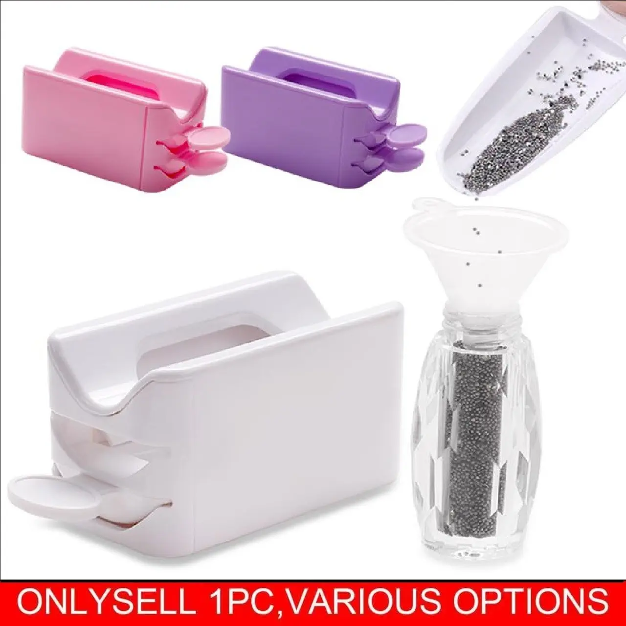Nail Dip Powder Recycling Tray Double-Layer Portable Container Storage Box Infiltration Powder Diamond Glitter Recycling Container Additions Nail Salon