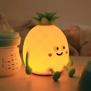 Pineapple Shaped Night Light, USB Rechargeable RGB Color Changing Novelty Light, Decorative Light for Bedroom, Living Room, Home Decor