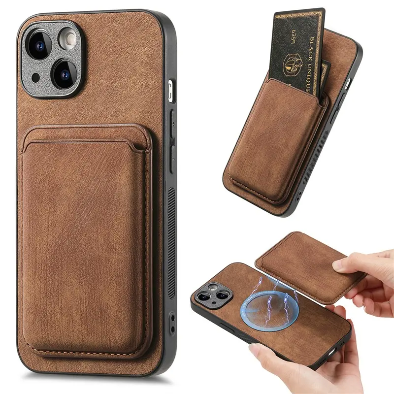 Luxury Leather 2-in-1 Detachable Magnetic Wallet Card Holder Phone Case with Detachable Slots for iPhone Series (16, 15, 14, 13, 12 Pro Max Plus)