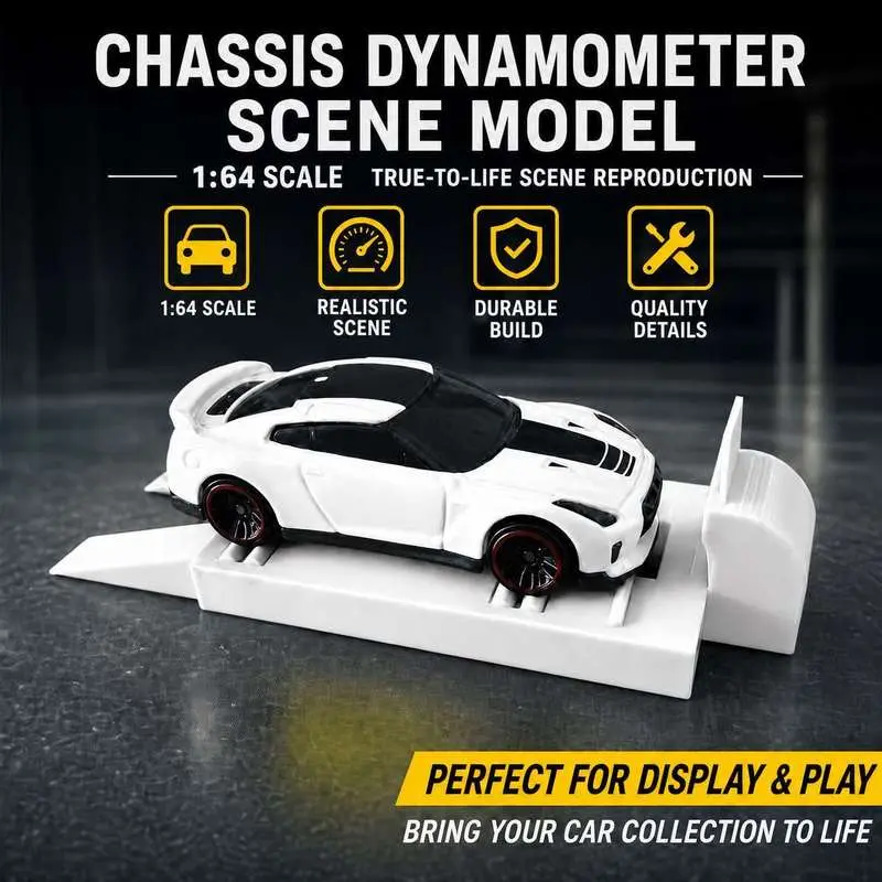 1 64 Scale Toy Car Chassis Dynamometer Mini Vehicle Rolling Test Stand Hobby Racing Display Tool Model
