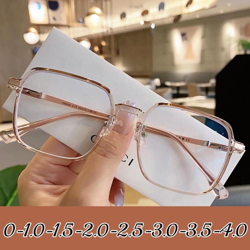New Color Fashion Myopia Glasses for Women Men Square Transparent Eyeglasses Retro Minus Diopter Eyeglasses Optical Prescription