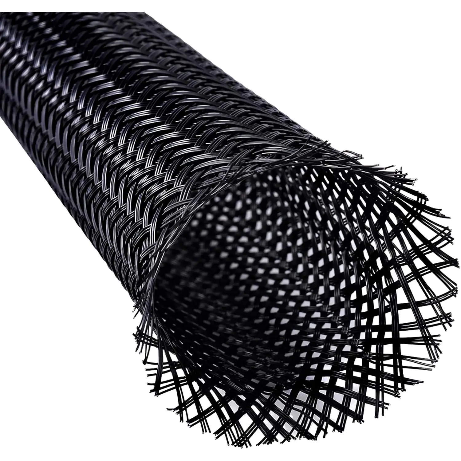 32ft 3/8"  Expandable Braided  Sleeving, Flexible Wire  Management Cord Protector - Black