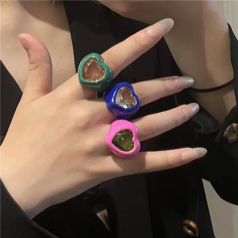Mood Boost Heart Ring, Playful Colorful Statement Jewelry for Women