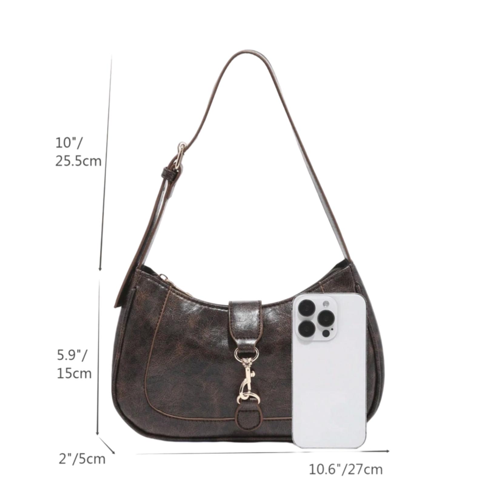 Retro Minimalist Hook Decor Vintage Bag For Women,  Small Bags Adjustable Shoulder Strap Crescent Shape Bag Handbag Suitable for Date, Outing, Party,