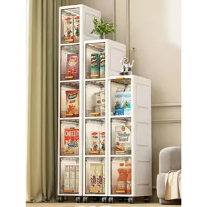 Slim Storage Drawers with Wheels for Narrow Spaces Rolling Plastic Organizer for Bathroom Kitchen Laundry Room