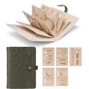 Travel Jewelry Organizer Case – Velvet Ring Binder Book with Clear Zipper Pouches for Necklaces, Earrings & Rings, Portable Jewelry Storage for Travel & Home, Valentine's Day Gift