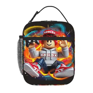 ROBLOX Lunch Bag Water Resistant Reusable Handbag with Sturdy Zipper Insulated ROBLOX Lunch Box Bag and Matching ROBLOX Lunch Tote Great for School Office Beach and Camping