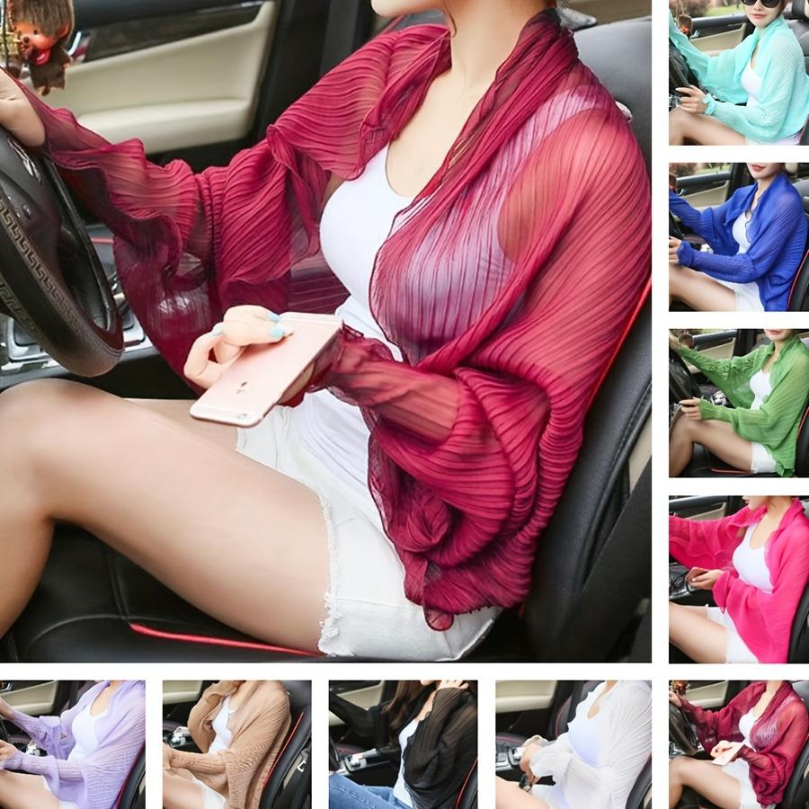 Women's Sun Protection Beach Shawl, Chiffon Scarf, Cycling Arm Sleeves, Cape