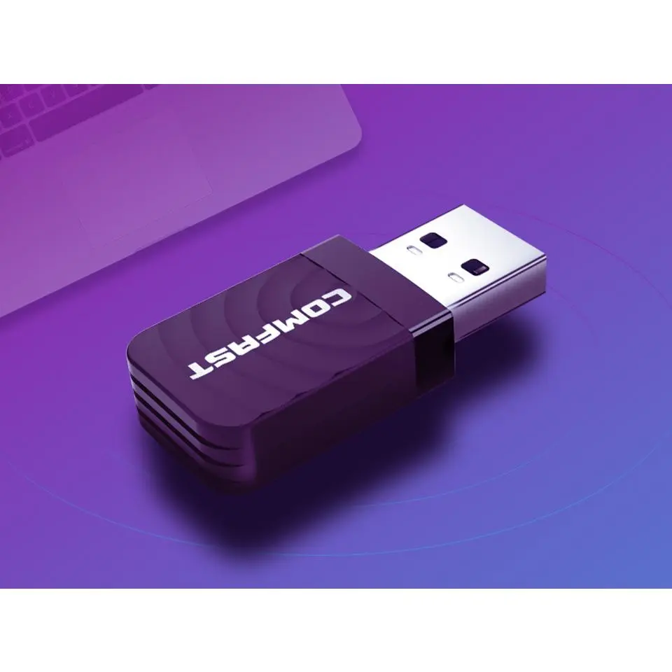 1 x Mini Compact Gaming Wireless Dongle - USB 3.0 Mini USB WiFi Adapter for PC Users, 1300Mbps Dual Band (2.4G/5GHz) Network Card, Fast Data Transfer, WPA/WPA2 Security, Smooth Streaming, 1 x Driver CD for Windows PC