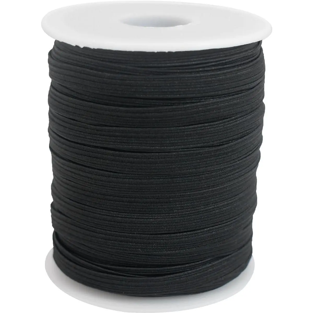 6mm Black Flat Elastic Band 1/4 inch 45 Yards Thin Elastic Knit Heavy Braided Stretch Elastic Strap Cord Rope Elastic Thread for Sewing-Waistband-Swimwear-Mask