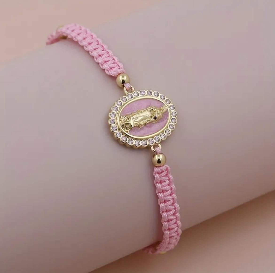 Adjustable Virgencita Chram Bracelets for Couple, Family Friendship Bracelets, Best Friend Gift for New Year Valentine's Day