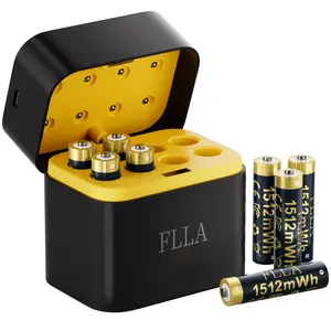 8x AAA 1.5V 1512mWh Batteries Fast Rechargeable Charger Li-ion Integrated 1.5V FLLA