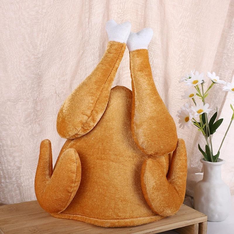 1pcs Funny Carnival Chicken Leg Hat Christmas Thanksgiving Decoration Turkey Hat Adult Carnival Hat Halloween Party Festive Cap