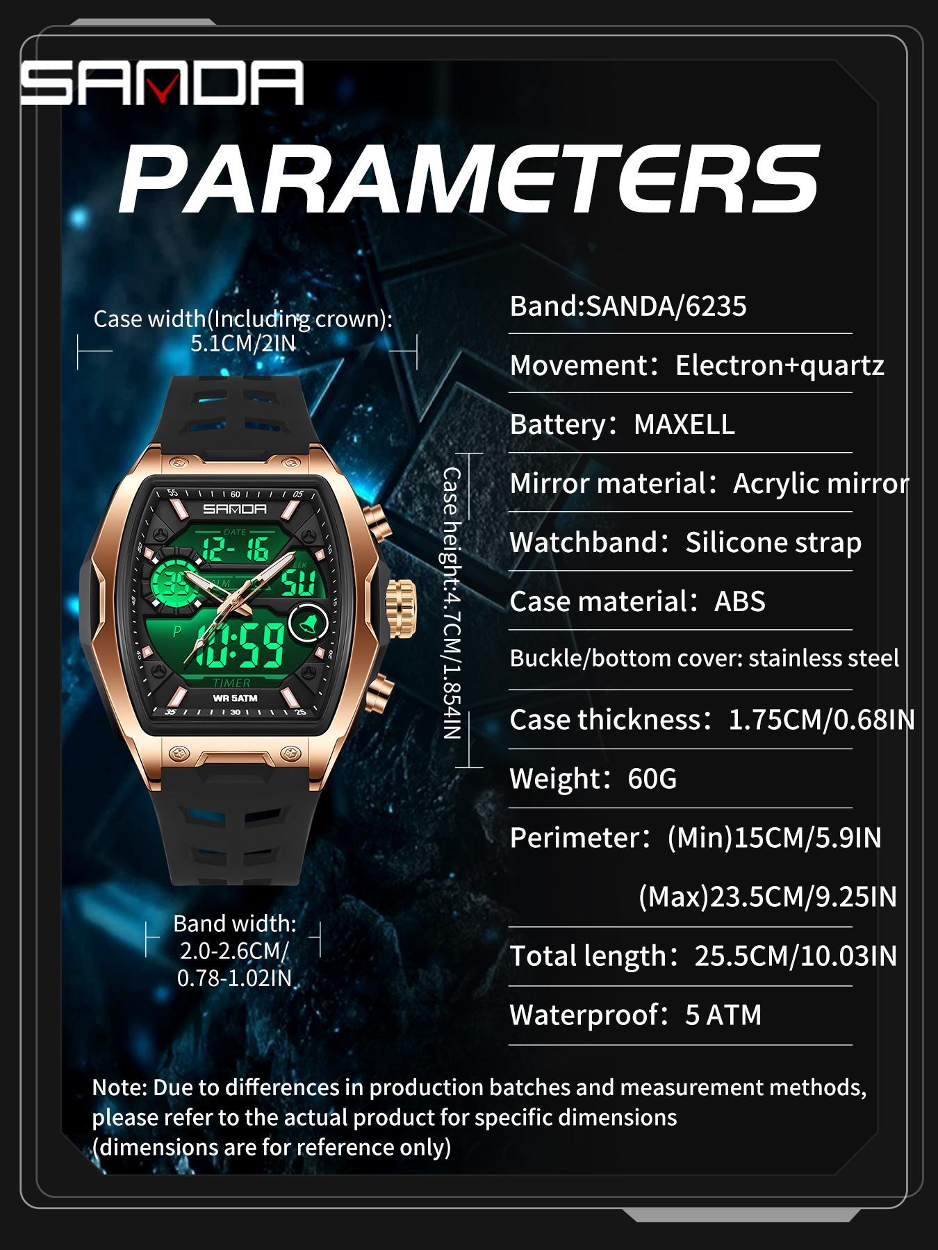 Men's Sportive Digital Watch, Fashionable Digital Watch with Digital Display, Trendy Multifunctional Watch for Daily Life, with Box